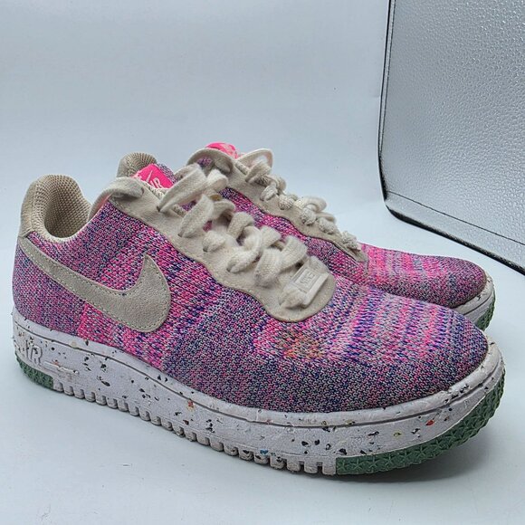 Nike Air Force 1 Crater Knit Pink Purple Fuchsia Glow Womens Size 6 Shoes - Picture 1 of 13
